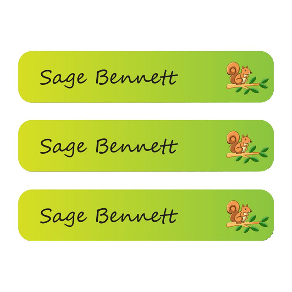 Ladybug Labels - Personalized Waterproof Large Labels - Adorable Squirrel - 30pcs