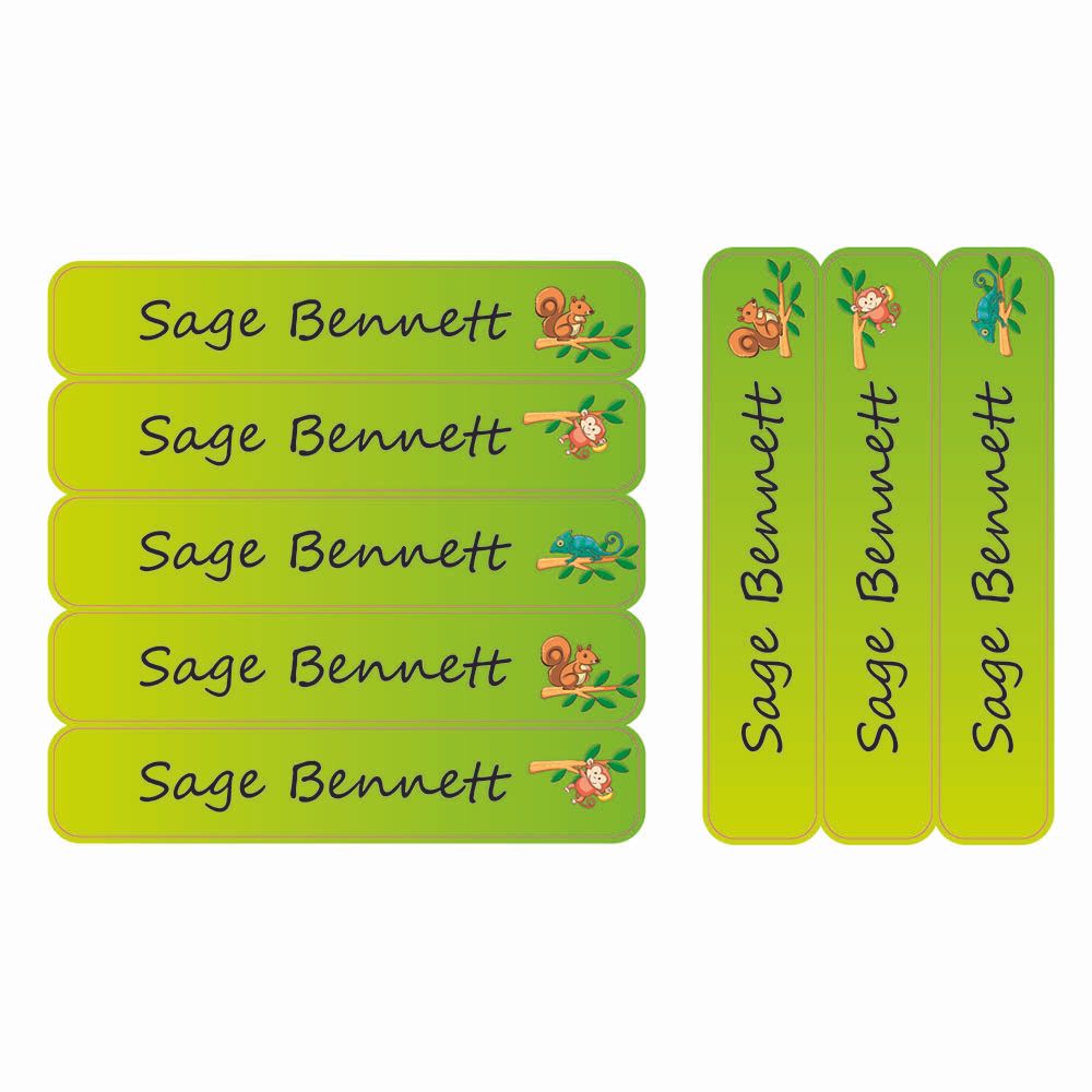 Ladybug Labels - Personalized Waterproof Large Labels - Adorable Squirrel - 30pcs