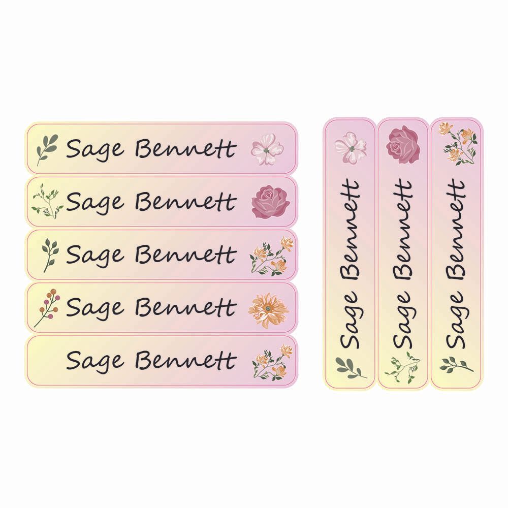 Ladybug Labels - Personalized Waterproof Large Labels - Dessert Rose - 30pcs