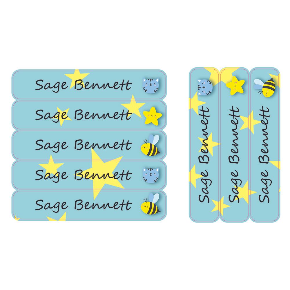 Ladybug Labels - Personalized Waterproof Large Labels - Cute Bee - 30pcs