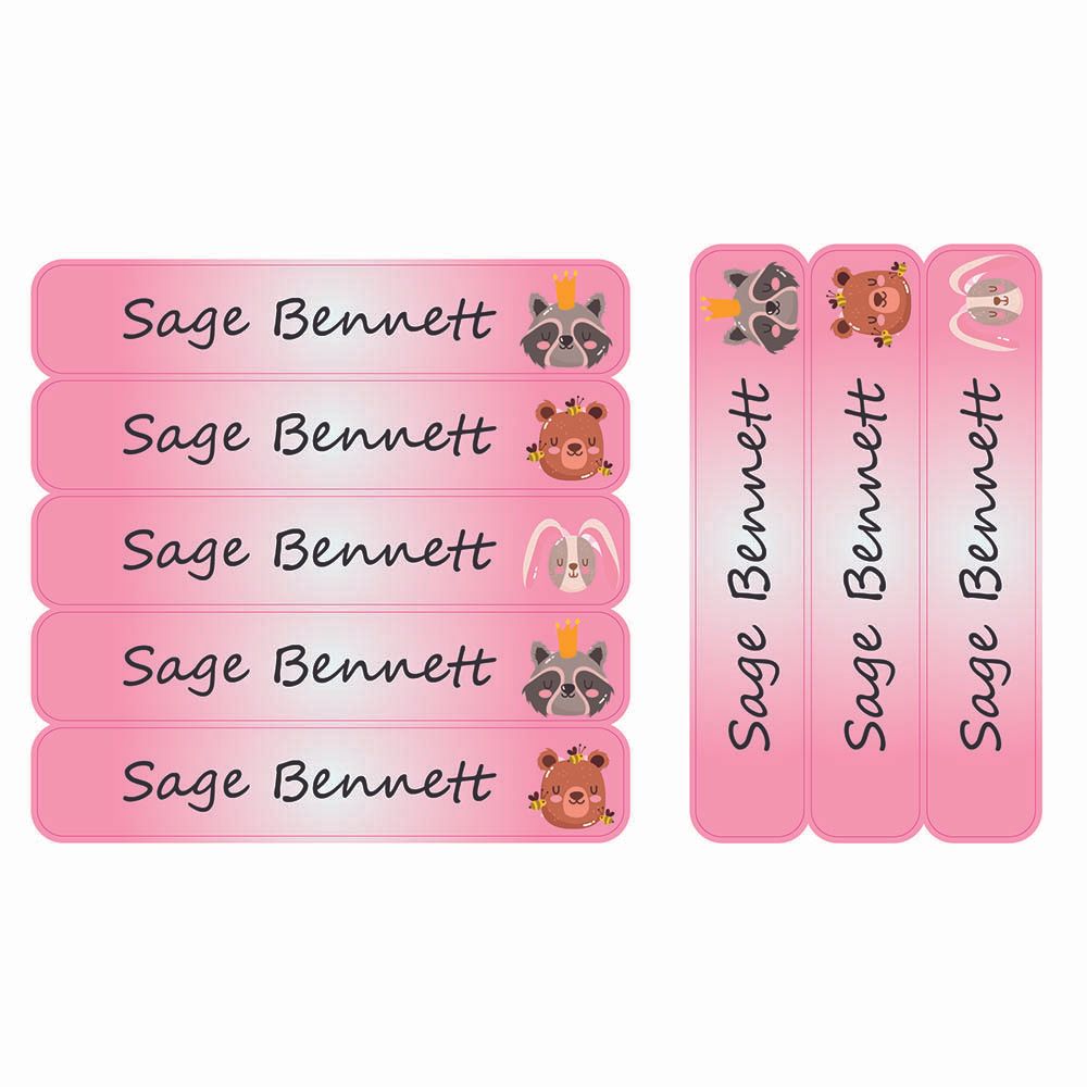 Ladybug Labels - Personalized Waterproof Large Labels - Bee And Bear - 30pcs