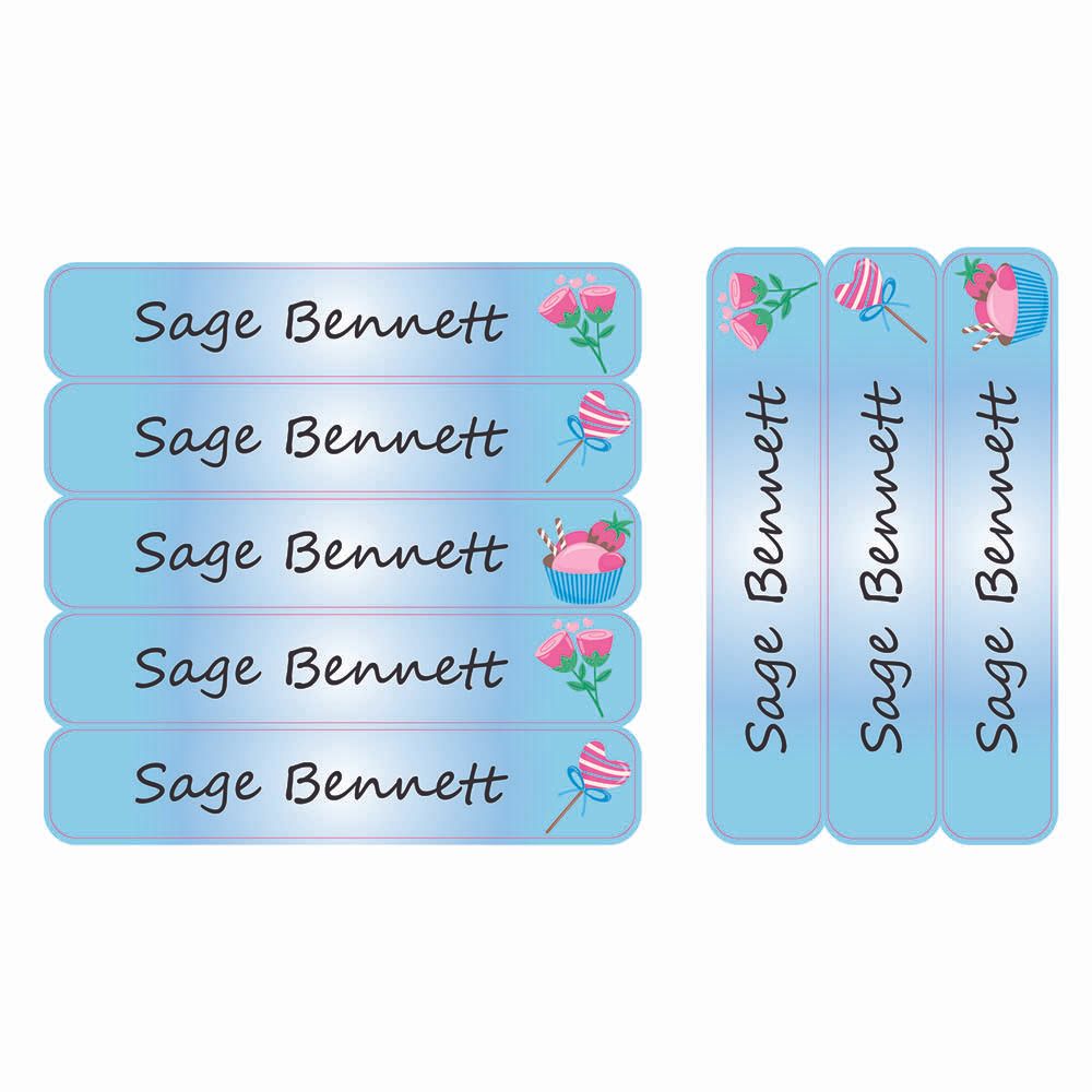 Ladybug Labels - Personalized Waterproof Large Labels - Sundae Flower - 30pcs