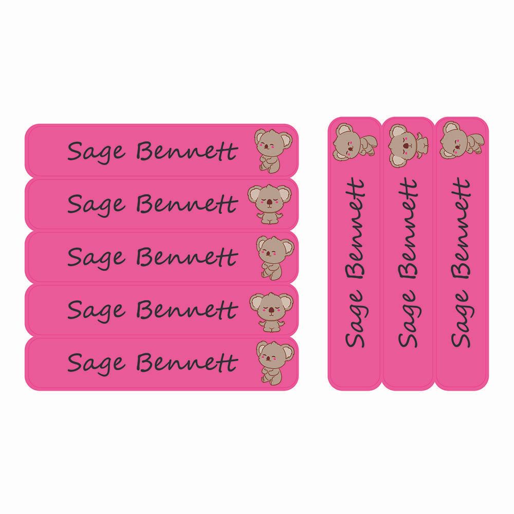 Ladybug Labels - Personalized Waterproof Large Labels - Koala Bear - 30pcs