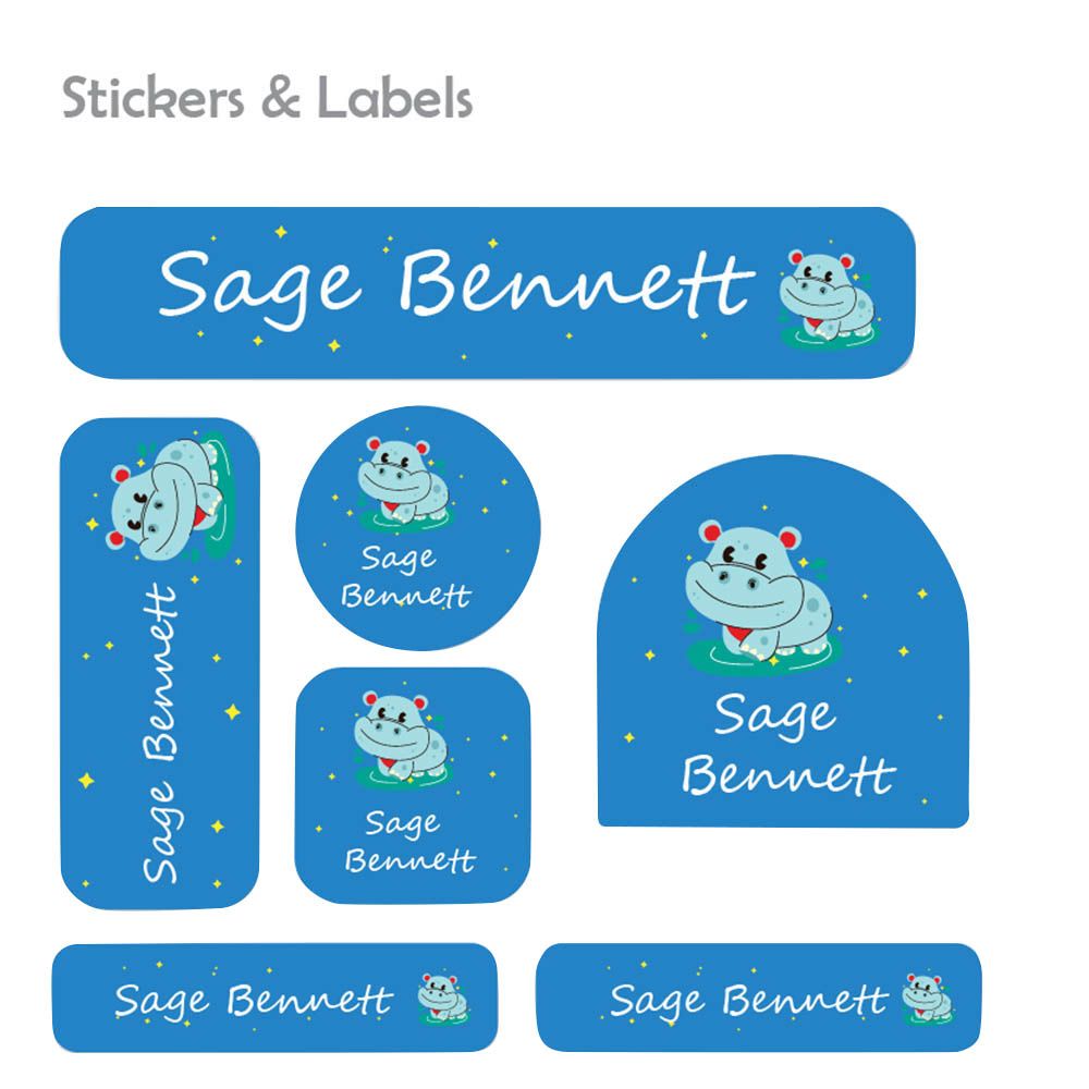 Ladybug Labels - Personalized Waterproof Labels - Smiling Hippo - 111pcs