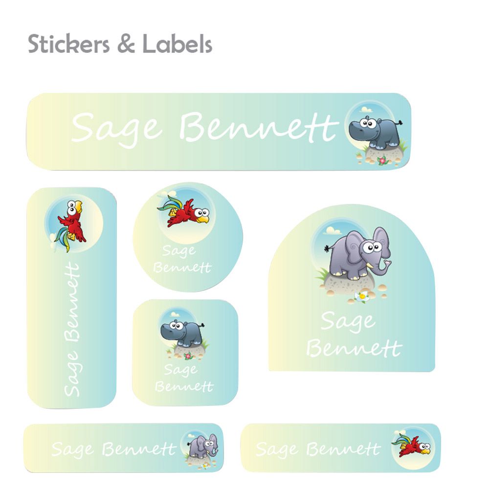 Ladybug Labels - Personalized Waterproof Labels - Bubble Hippo - 111pcs