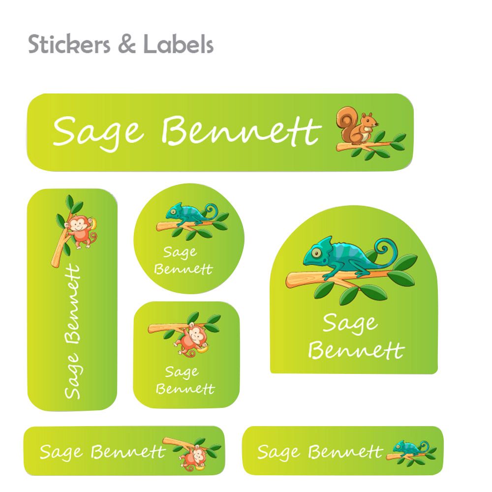 Ladybug Labels - Personalized Waterproof Labels - Adorable Squirrel - 111pcs