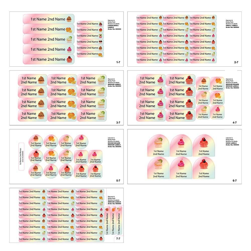 Ladybug Labels - Personalized Waterproof Labels - Kiwi Cupcake - 111pcs