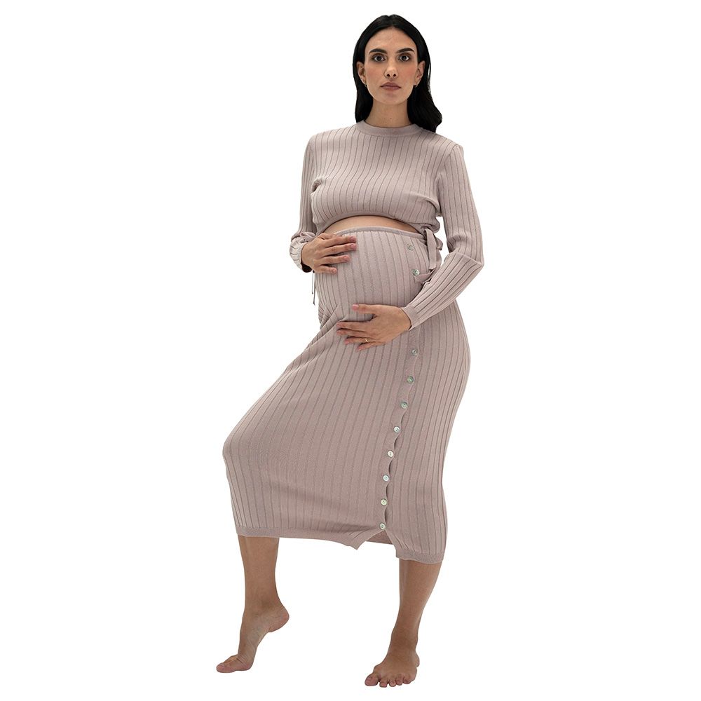 Bump'in Maternity - Mia Midi Dress - Pale Mauve