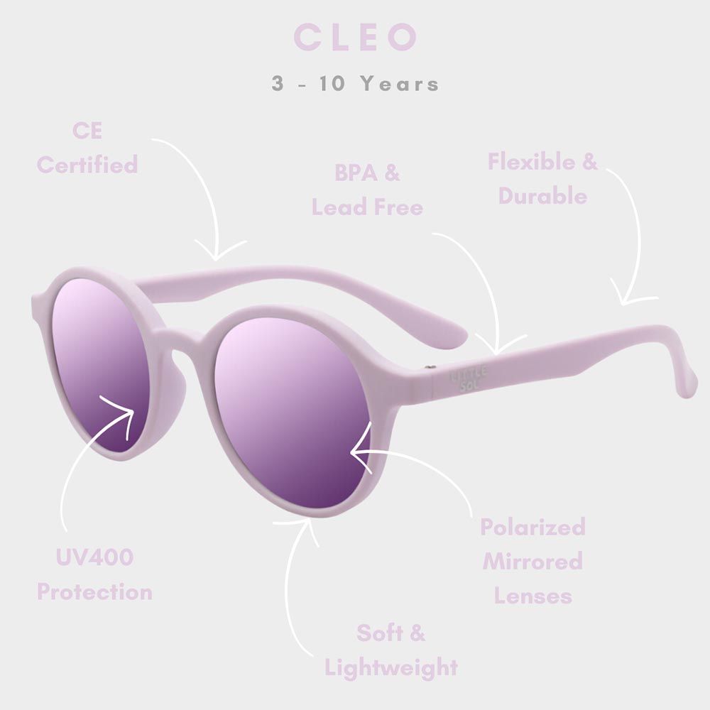 Little Sol+ - Cleo Mirrored Kids Sunglasses - Purple