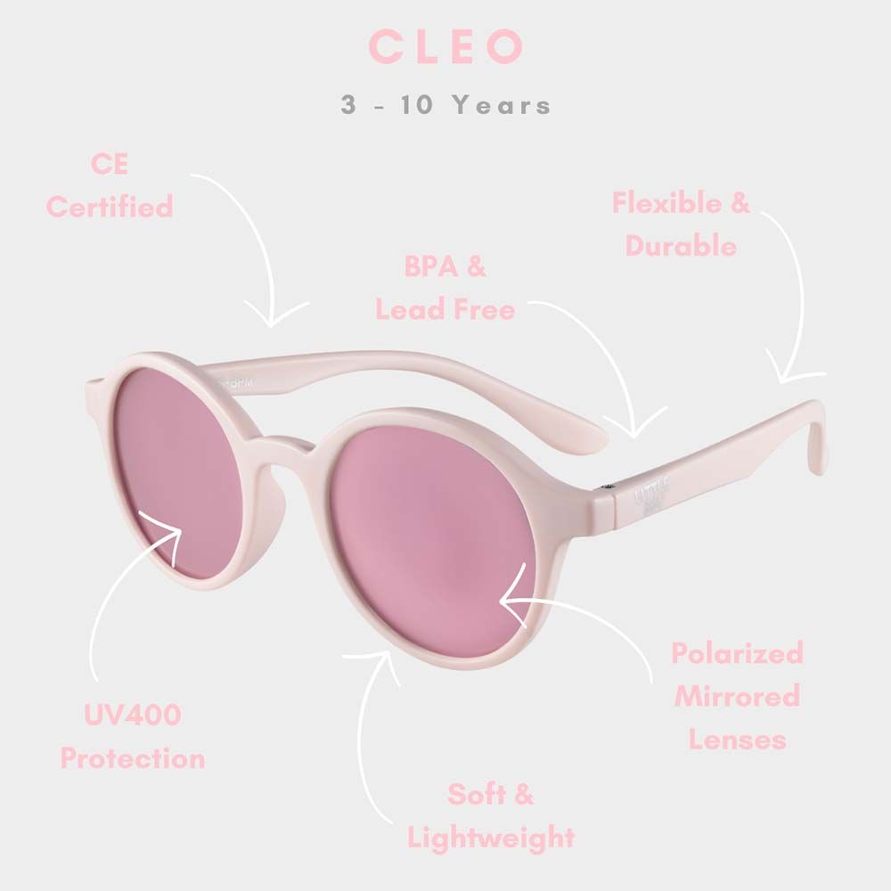 Little Sol+ - Cleo Mirrored Kids Sunglasses - Baby Pink