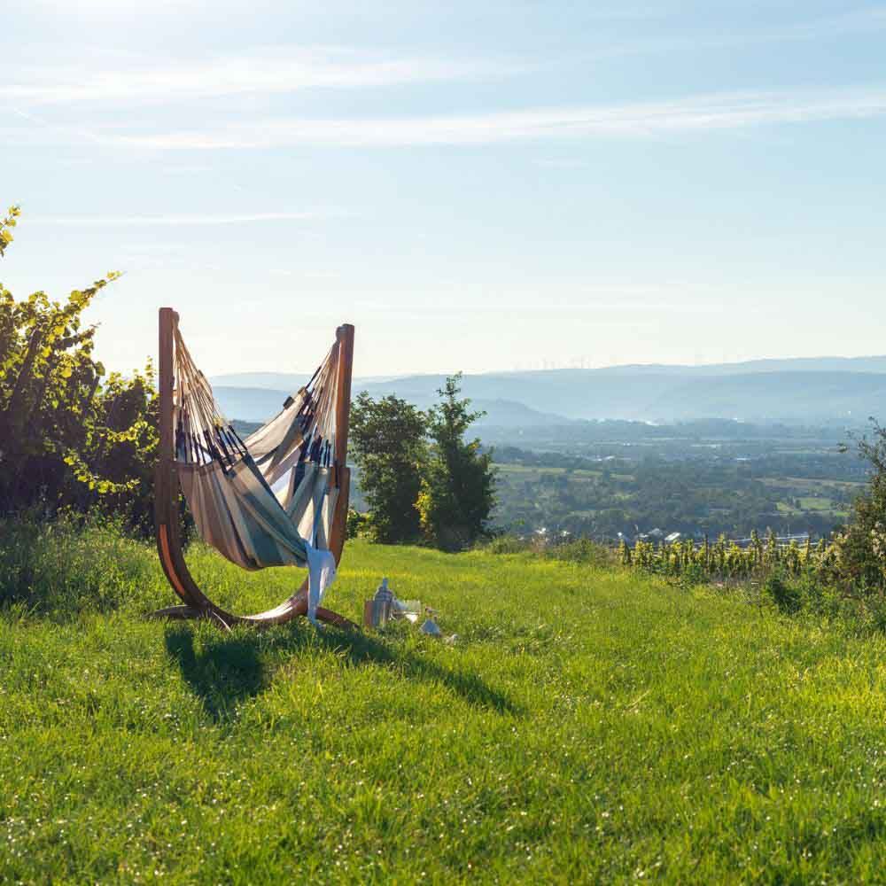 La Siesta - Udine Outdoor Hammock Chair With Wooden Stand - Sea Salt - 115 cm