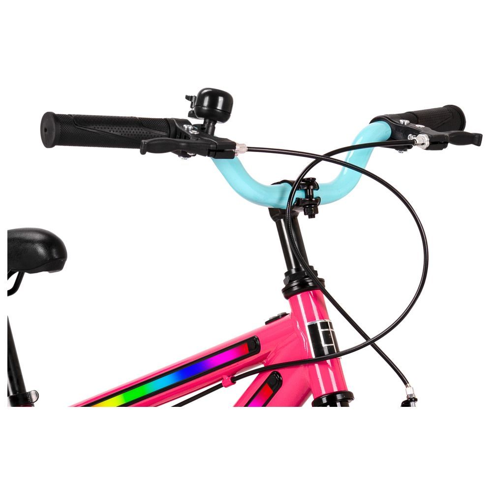 Spartan - Lit UFO Bike w/ In-Frame LED Lights - Pink - 16-inch