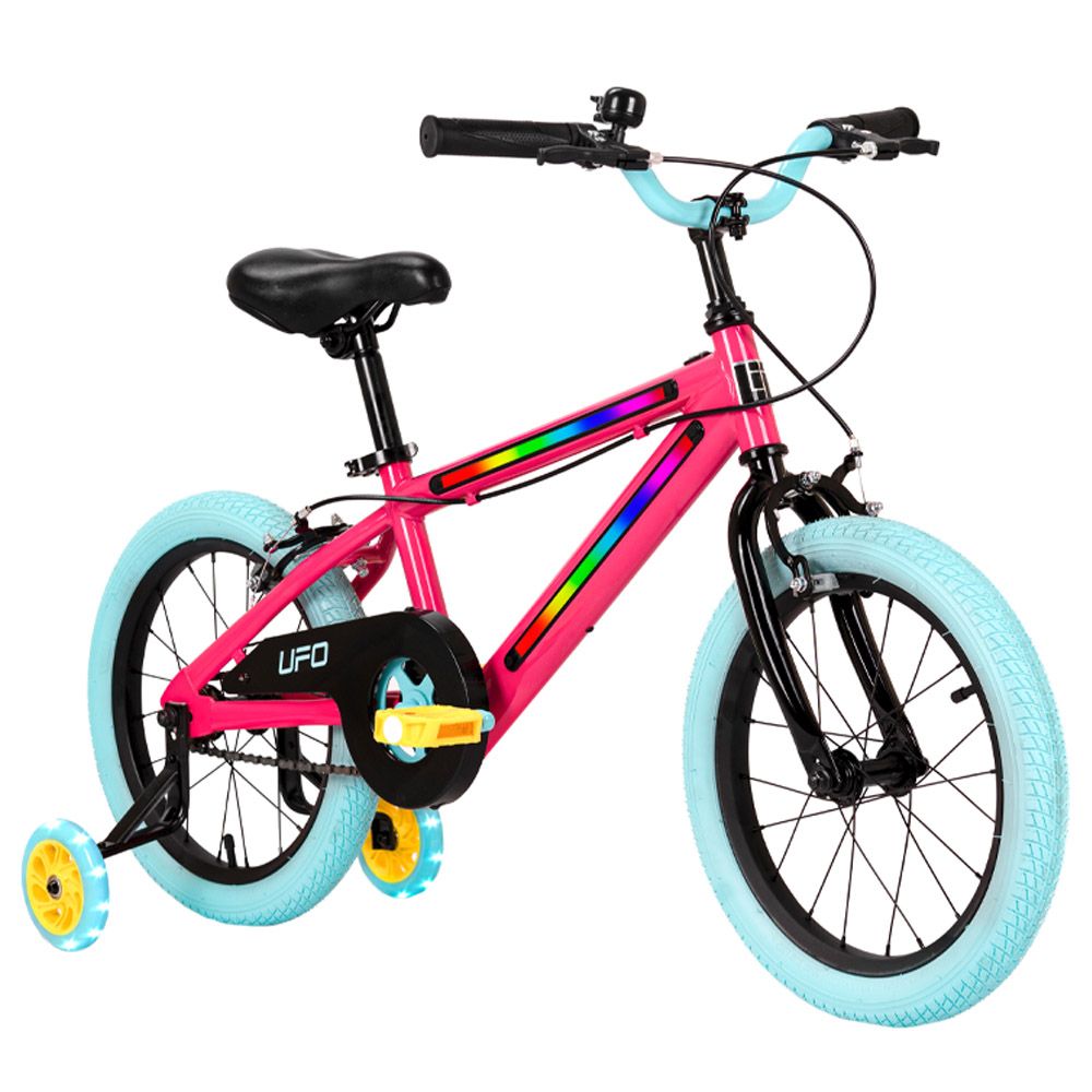 Spartan - Lit UFO Bike w/ In-Frame LED Lights - Pink - 16-inch