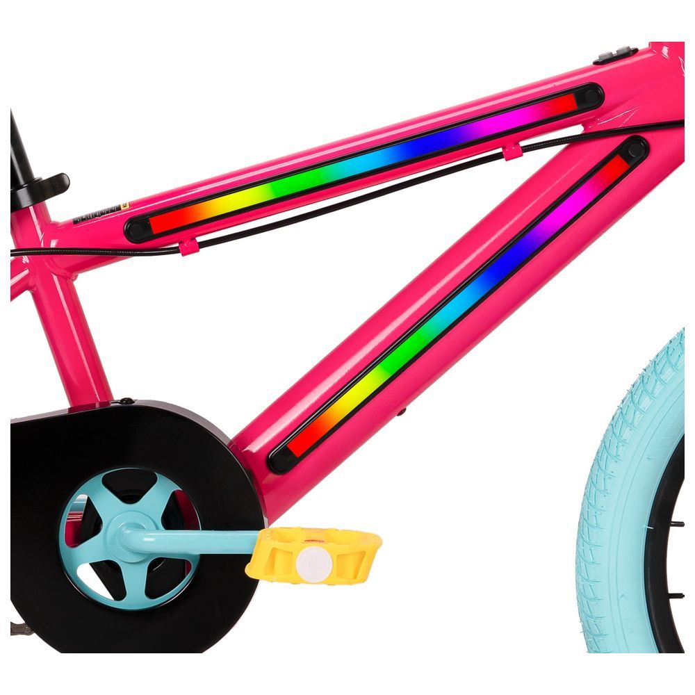 Spartan - Lit UFO Bike w/ In-Frame LED Lights - Pink - 16-inch