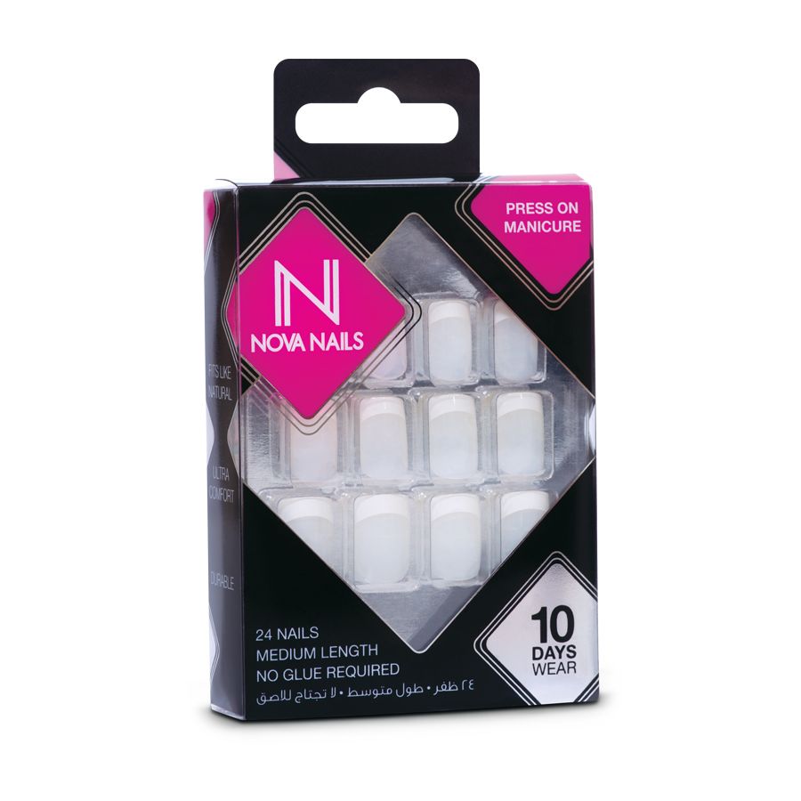 Novanails Press On French Manicure White Base - 0001