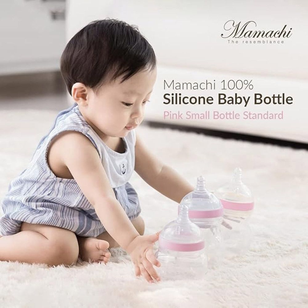 Mamachi - 100% Silicone Standard Baby Bottle - 260 ml - Pink