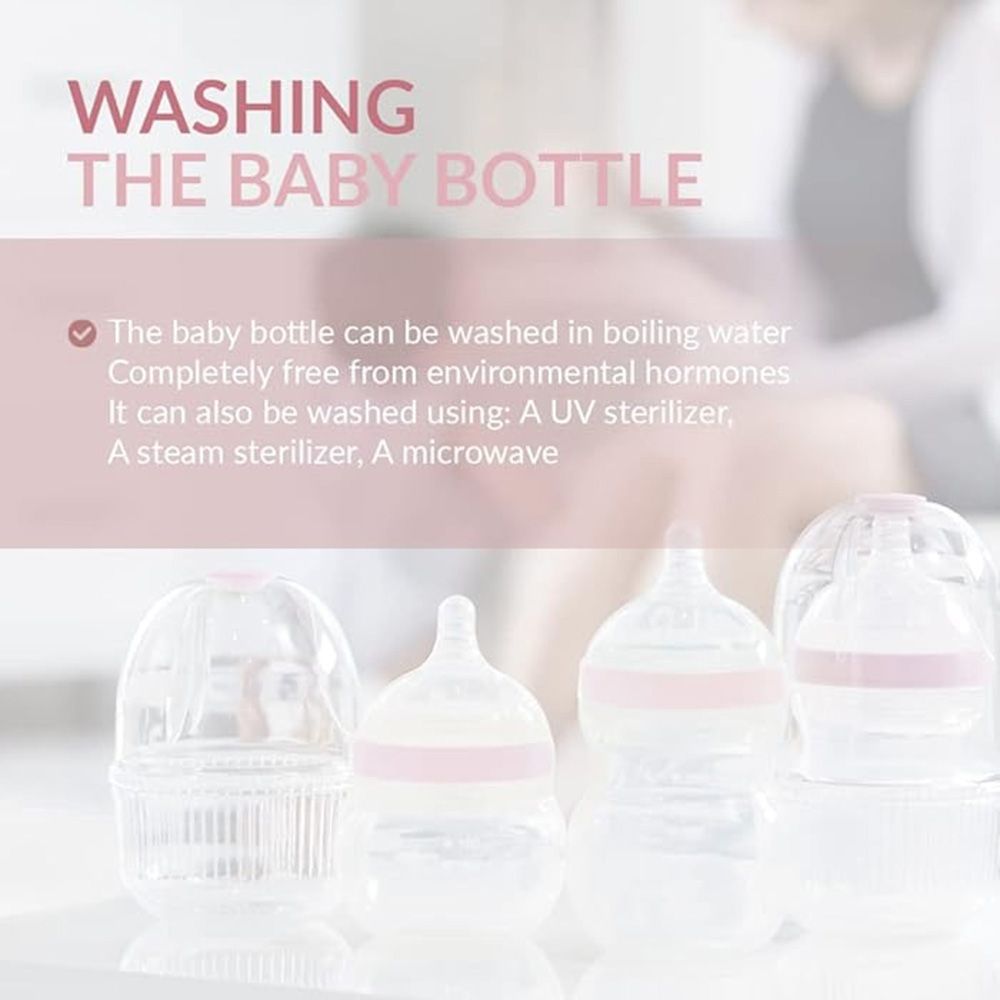 Mamachi - 100% Silicone Baby Bottle - Pink - 160 ml/260 ml - 2 Pcs