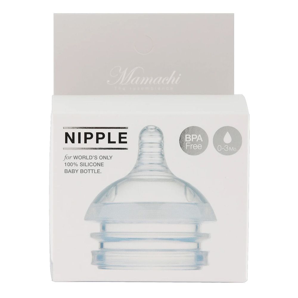 Mamachi - Baby Bottle 1-Hole Silicone Nipple - Clear - 0-3M