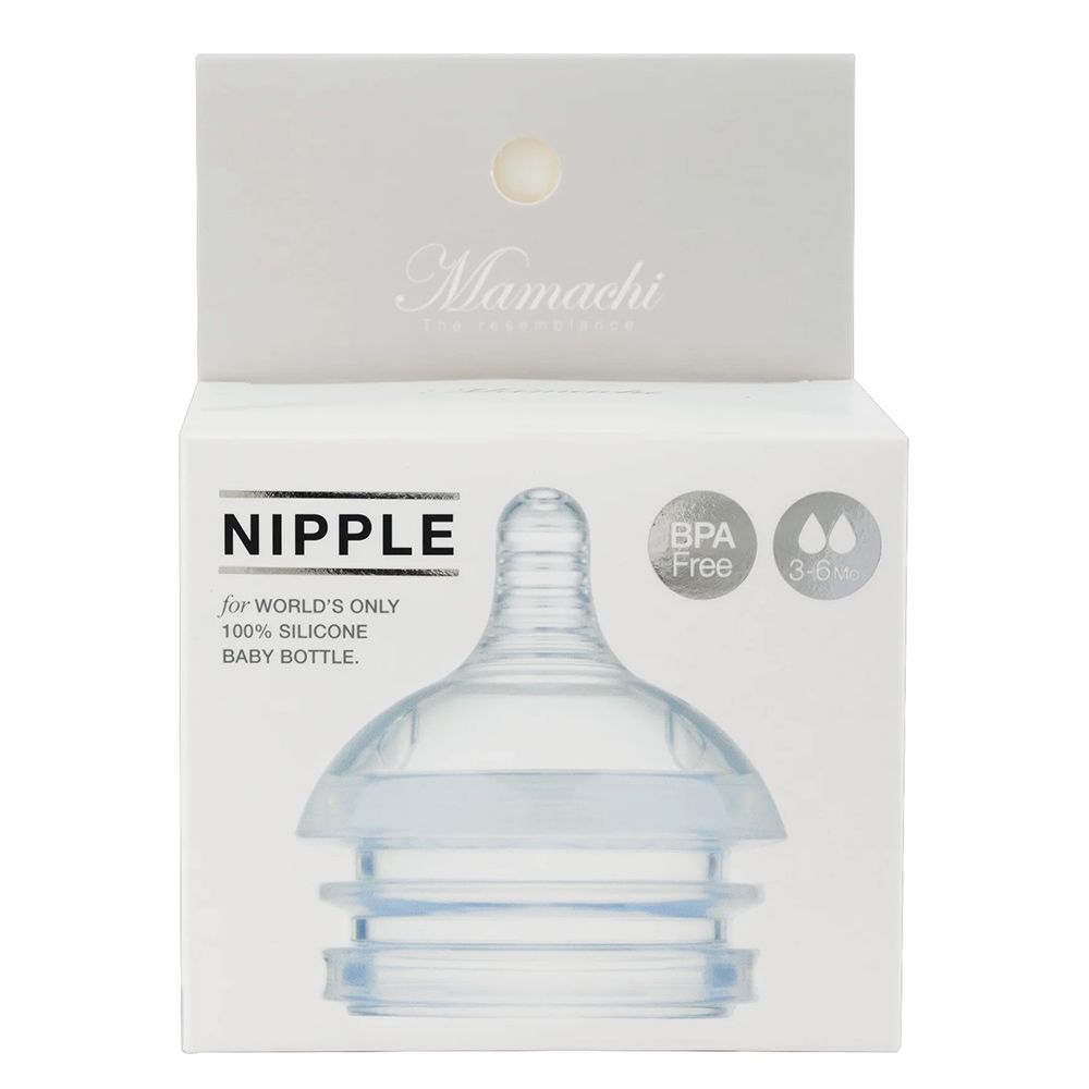 Mamachi - Baby Bottle 1-Hole Silicone Nipple - Clear - 3-6M