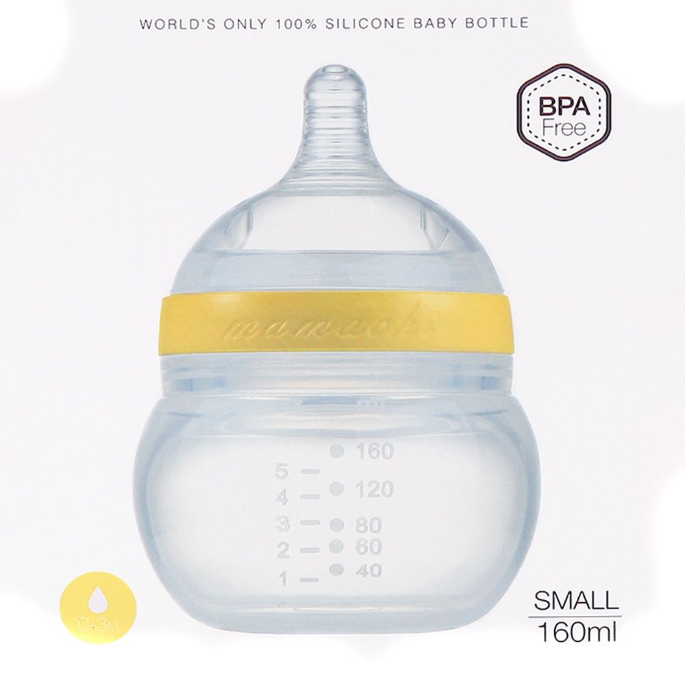 Mamachi - 100% Silicone Standard Baby Bottle - 160 ml - Yellow