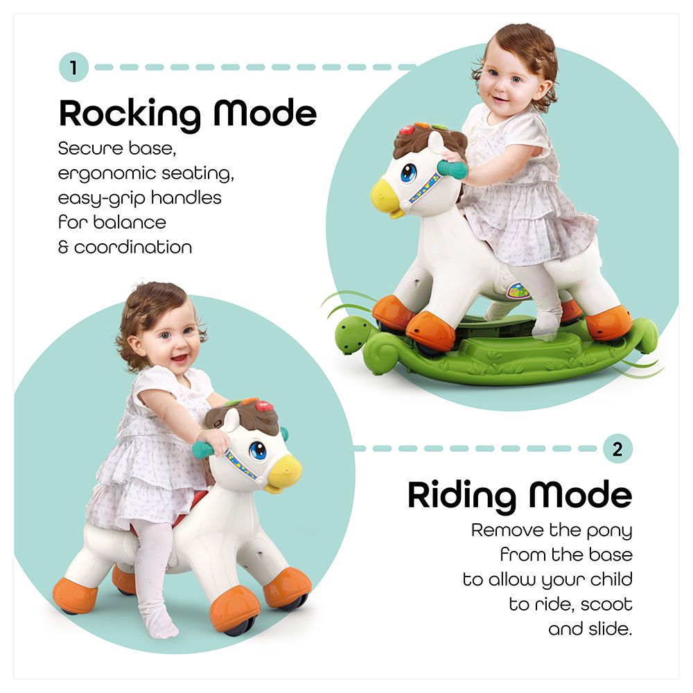 Moon - My Pony 2-in-1 Rocking & Riding Toy w/ Pound & Roll Educational Toy