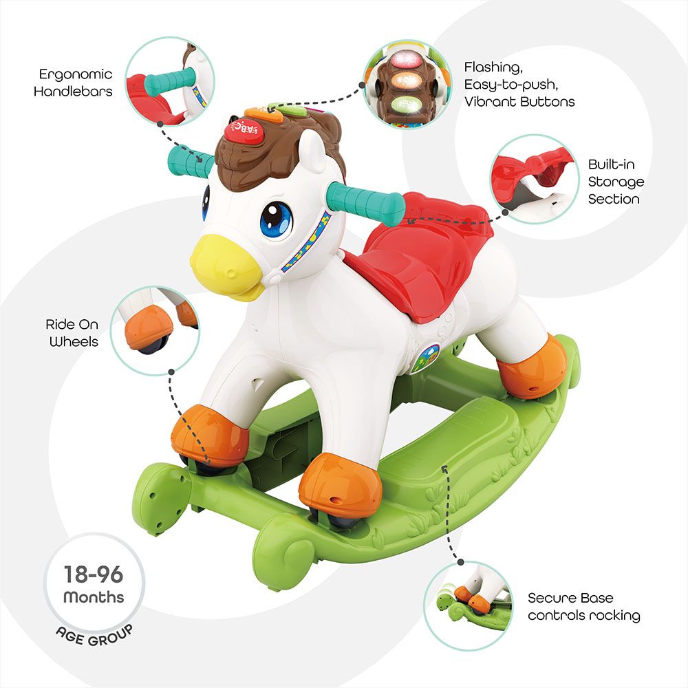 Moon - My Pony 2-in-1 Rocking & Riding Toy w/ Pound & Roll Educational Toy