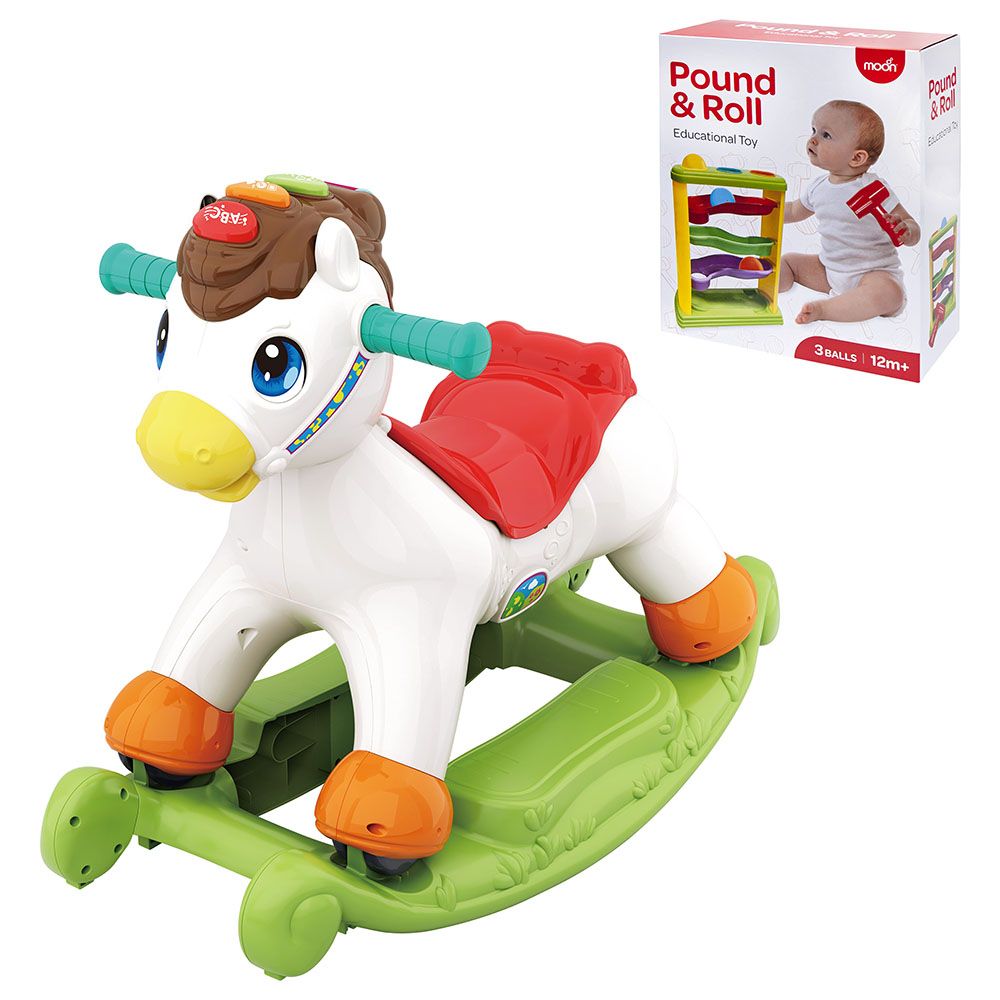 Moon - My Pony 2-in-1 Rocking & Riding Toy w/ Pound & Roll Educational Toy