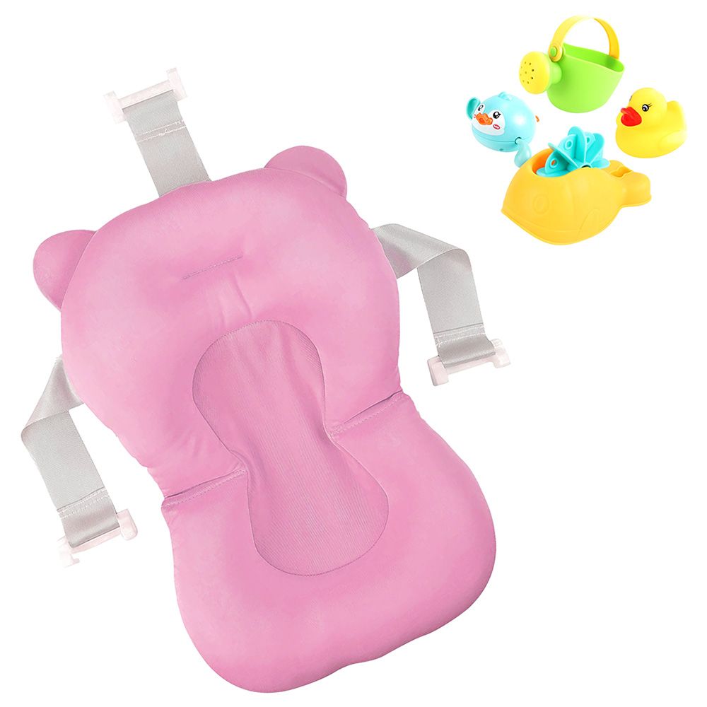 Moon - Anti-Slip Baby Bath Pad w/ 4pcs Floating Duck Bath Toys