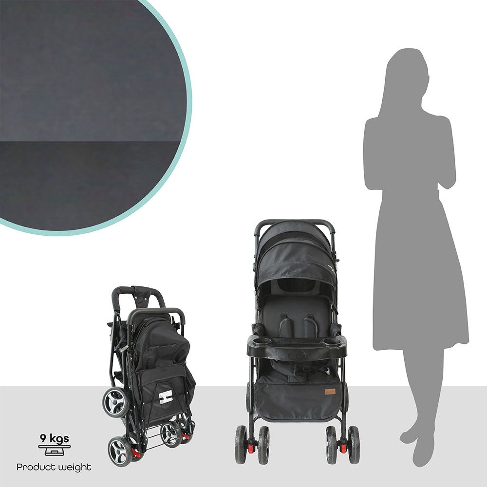 Moon - Tandem Easy Fold Twin Stroller w/ Nutra Diaper Backpack