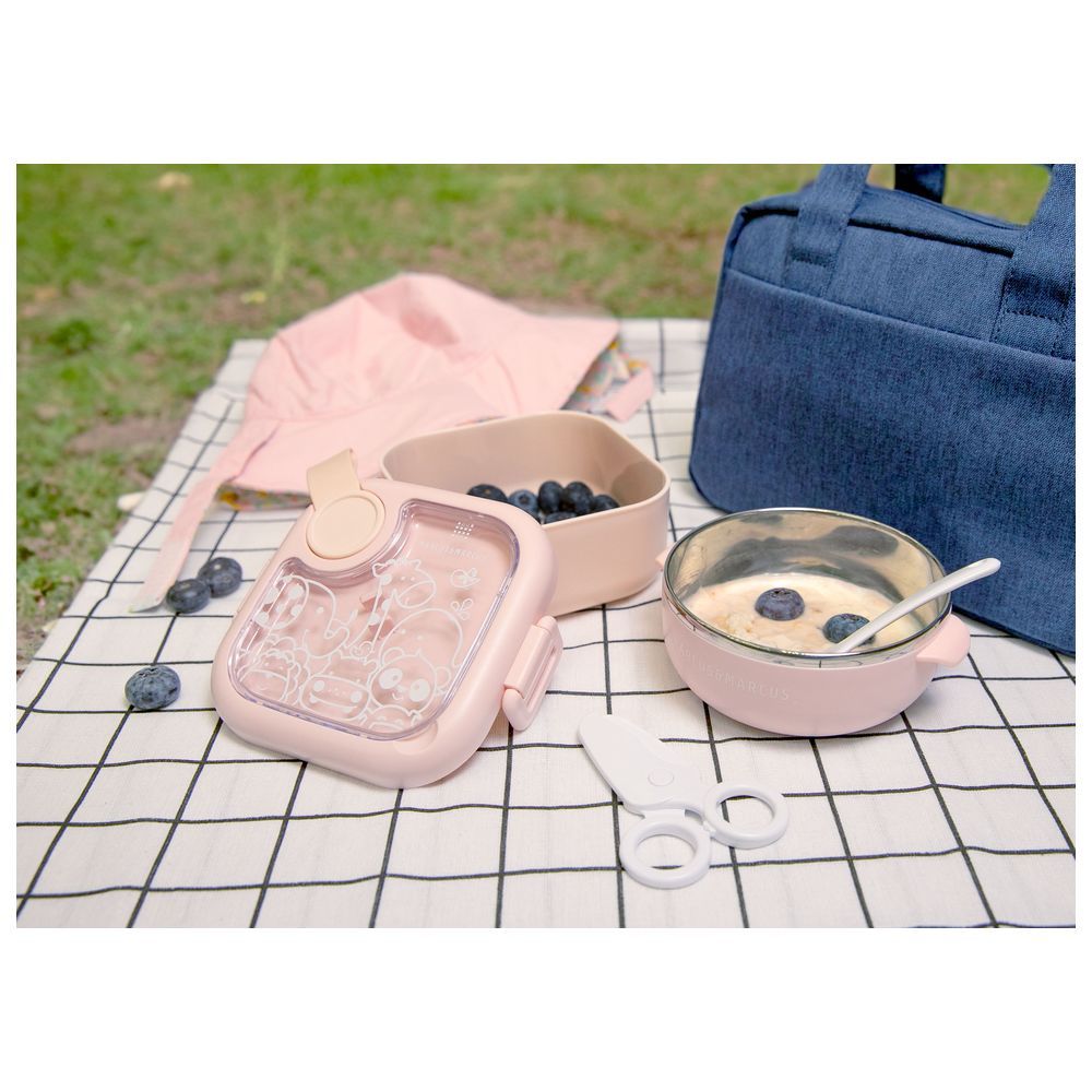 Marcus & Marcus - Travel Feeding Set w/ Spoon & Scissors - Pink