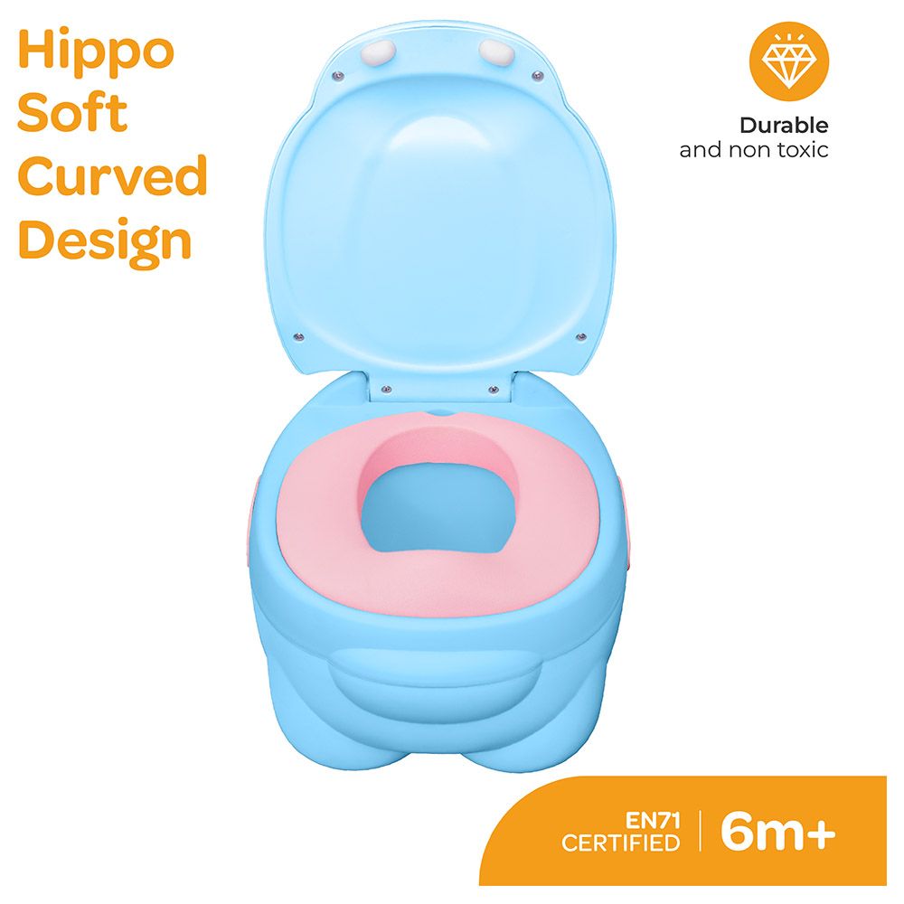 Moon - Baby Hippo Potty With PU Cushion - Blue