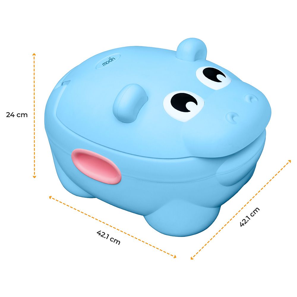 Moon - Baby Hippo Potty With PU Cushion - Blue