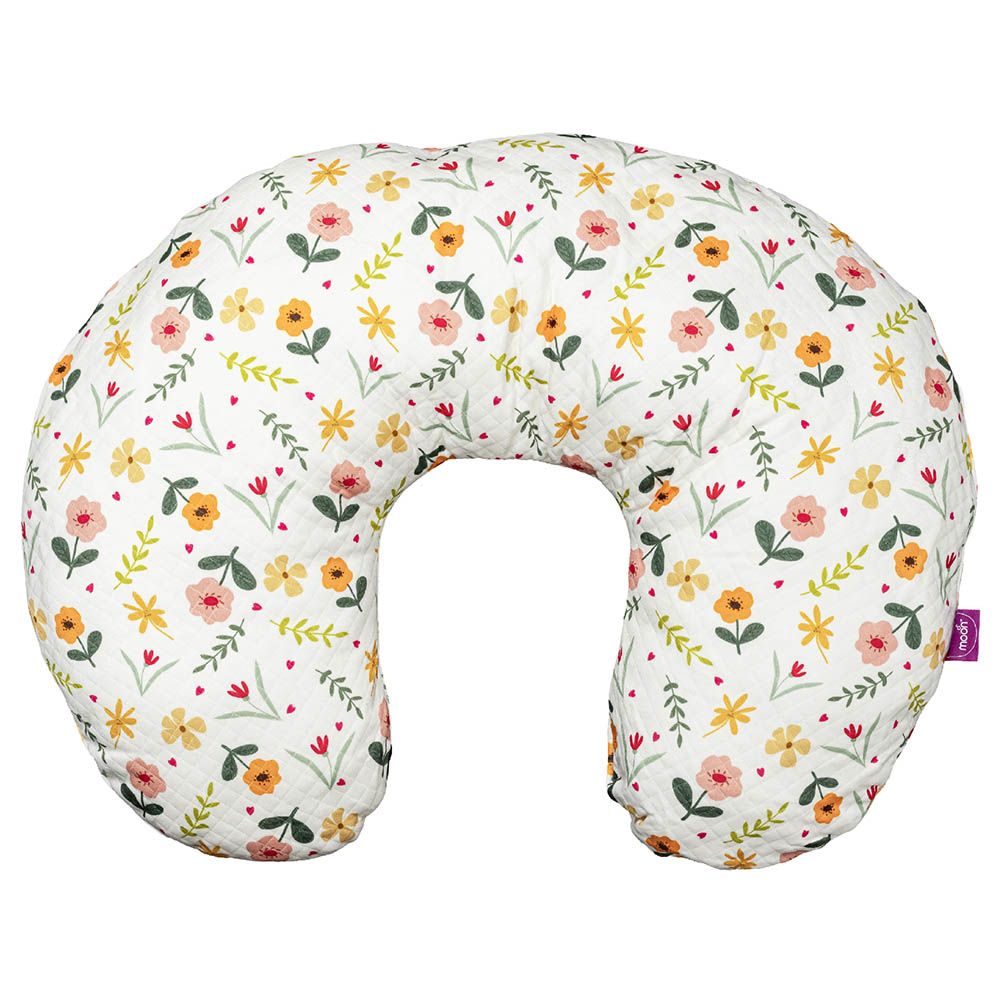 Moon - Portable Breast Feeding Pillow w/ Zippered Cover - Flowers