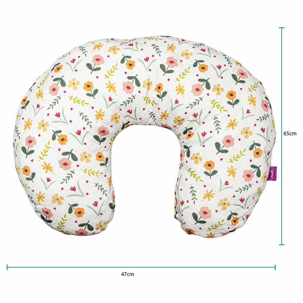 Moon - Portable Breast Feeding Pillow w/ Zippered Cover - Flowers