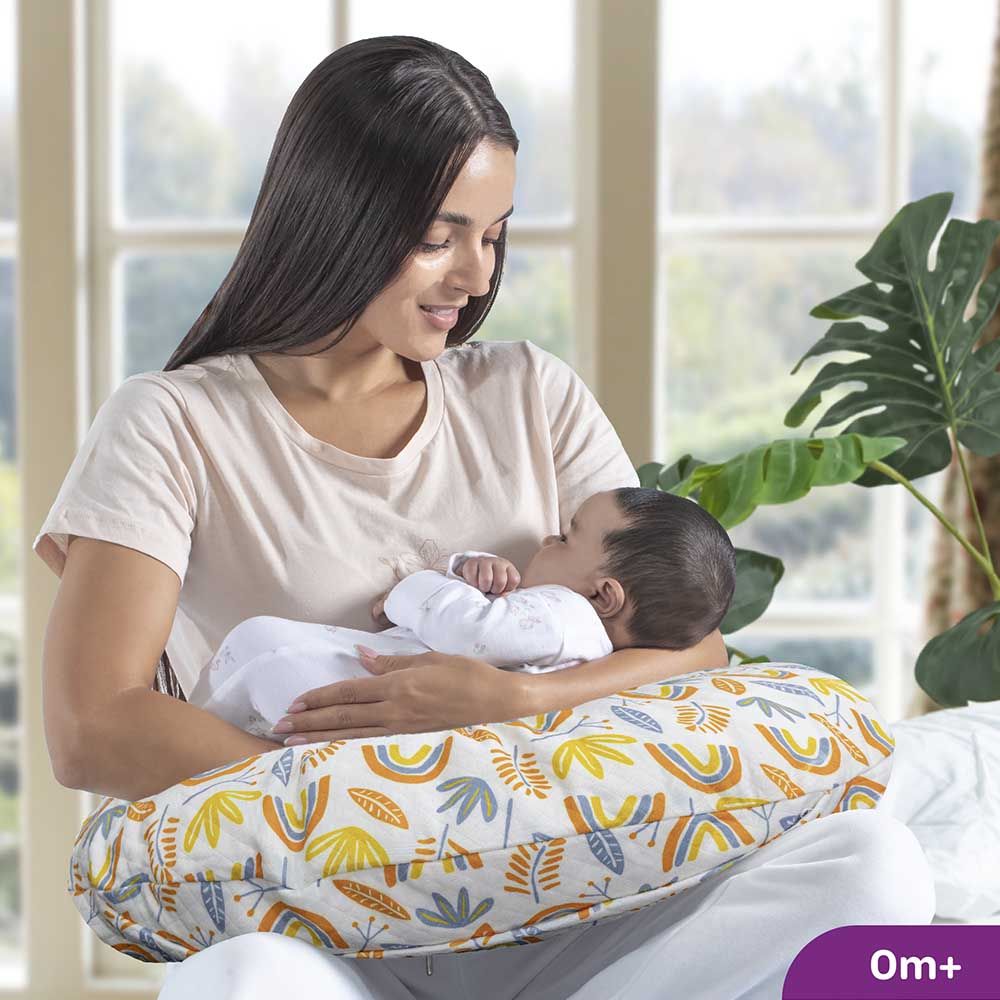 Moon - Portable Breast Feeding Pillow w/ Zippered Cover- Rainbow