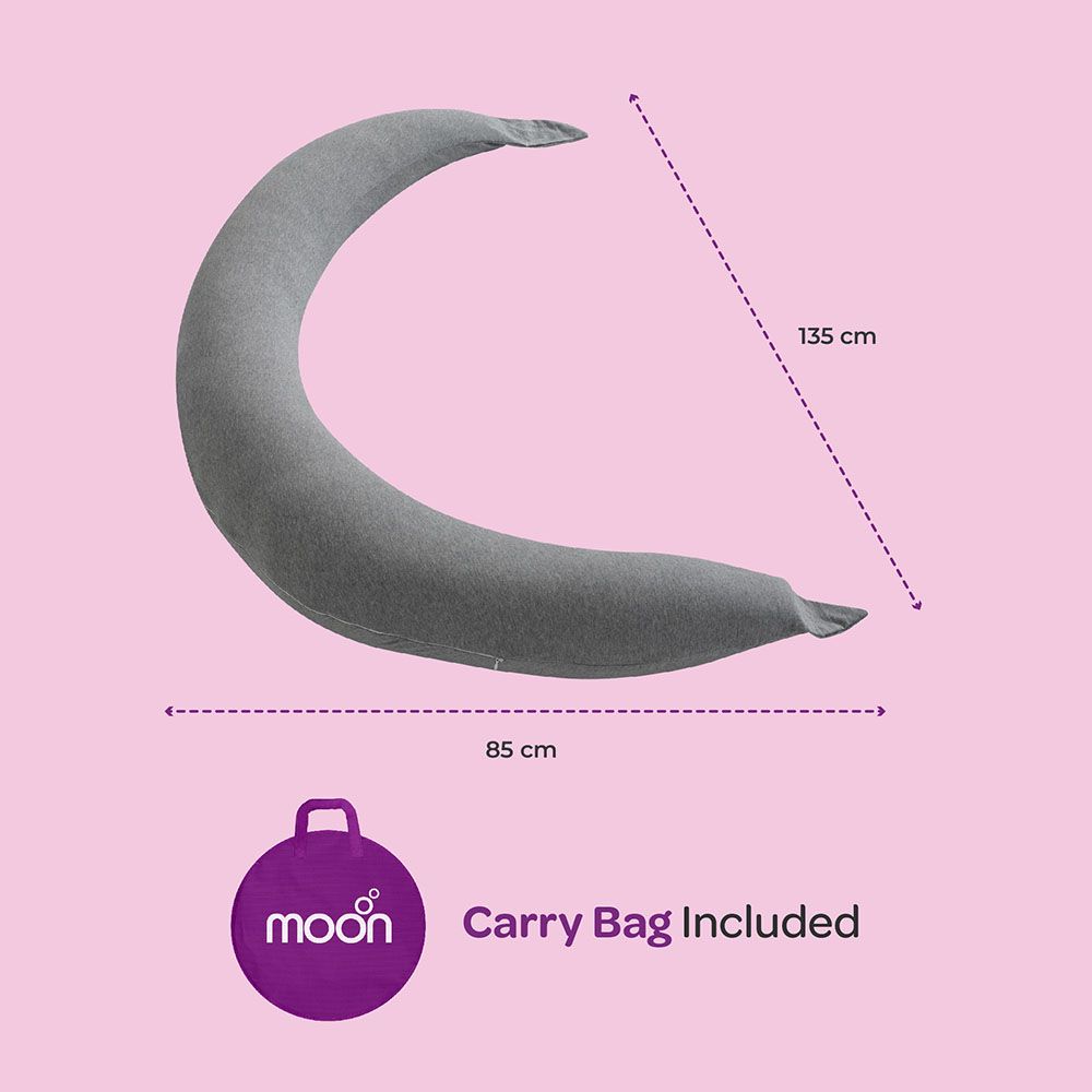 Moon - Organic Crescent Maternity Pillow - Light Grey