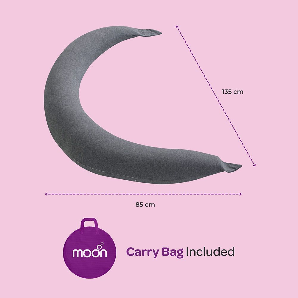 Moon - Organic Crescent Maternity Pillow - Grey