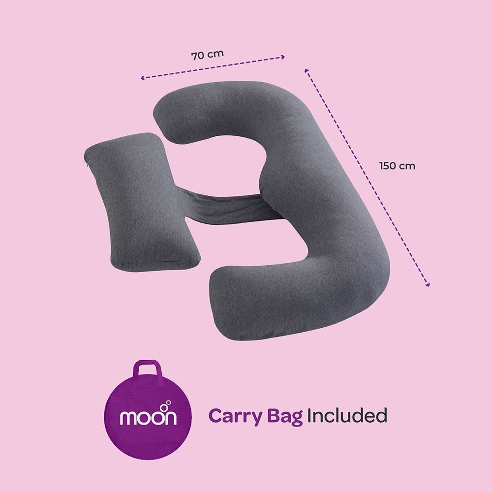 Moon - Multi Position Maternity Pillow w/ Back Support - Grey