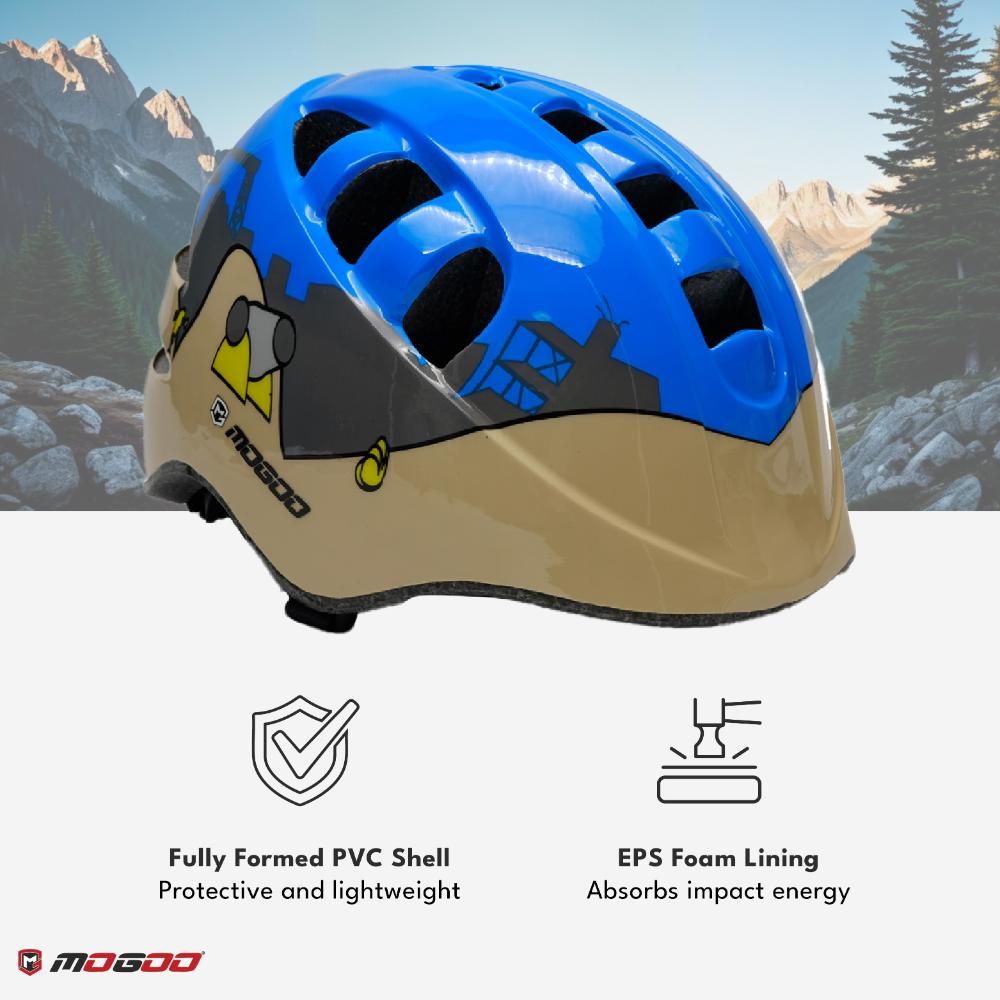 Mogoo - Kids Helmet - Blue & Brown