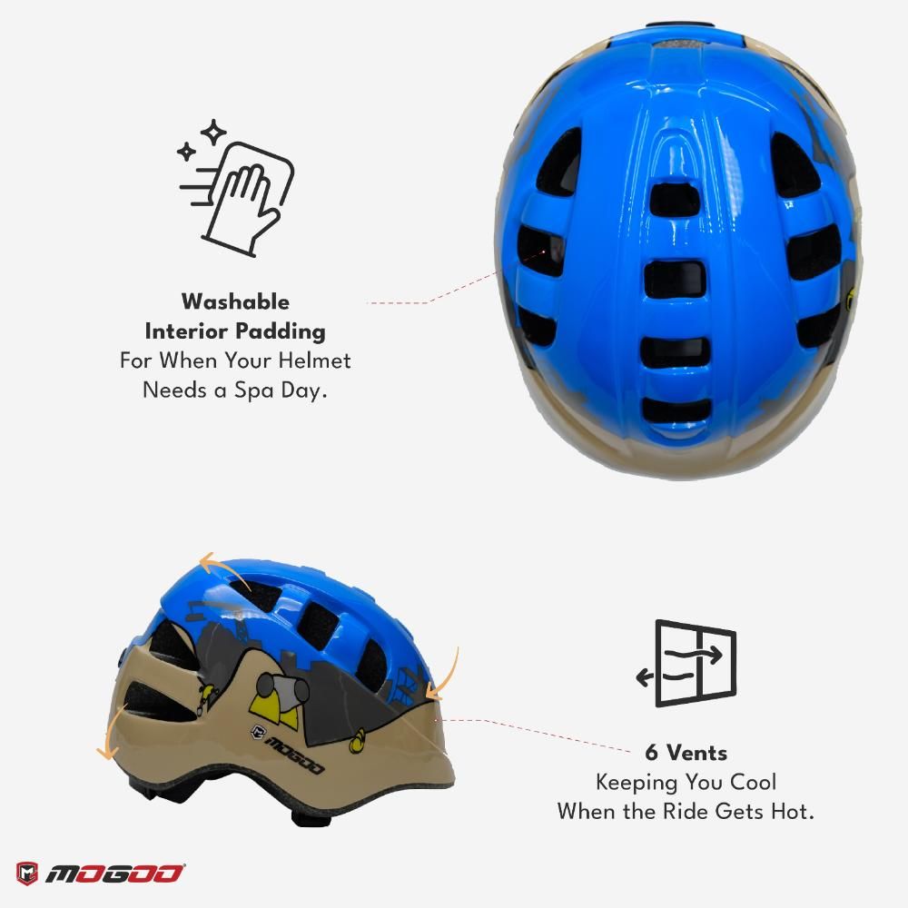 Mogoo - Kids Helmet - Blue & Brown