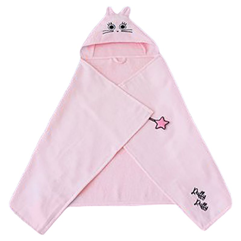 Milk&Moo - Canchin Rabbit Velvet Hooded Baby Towel - Pink