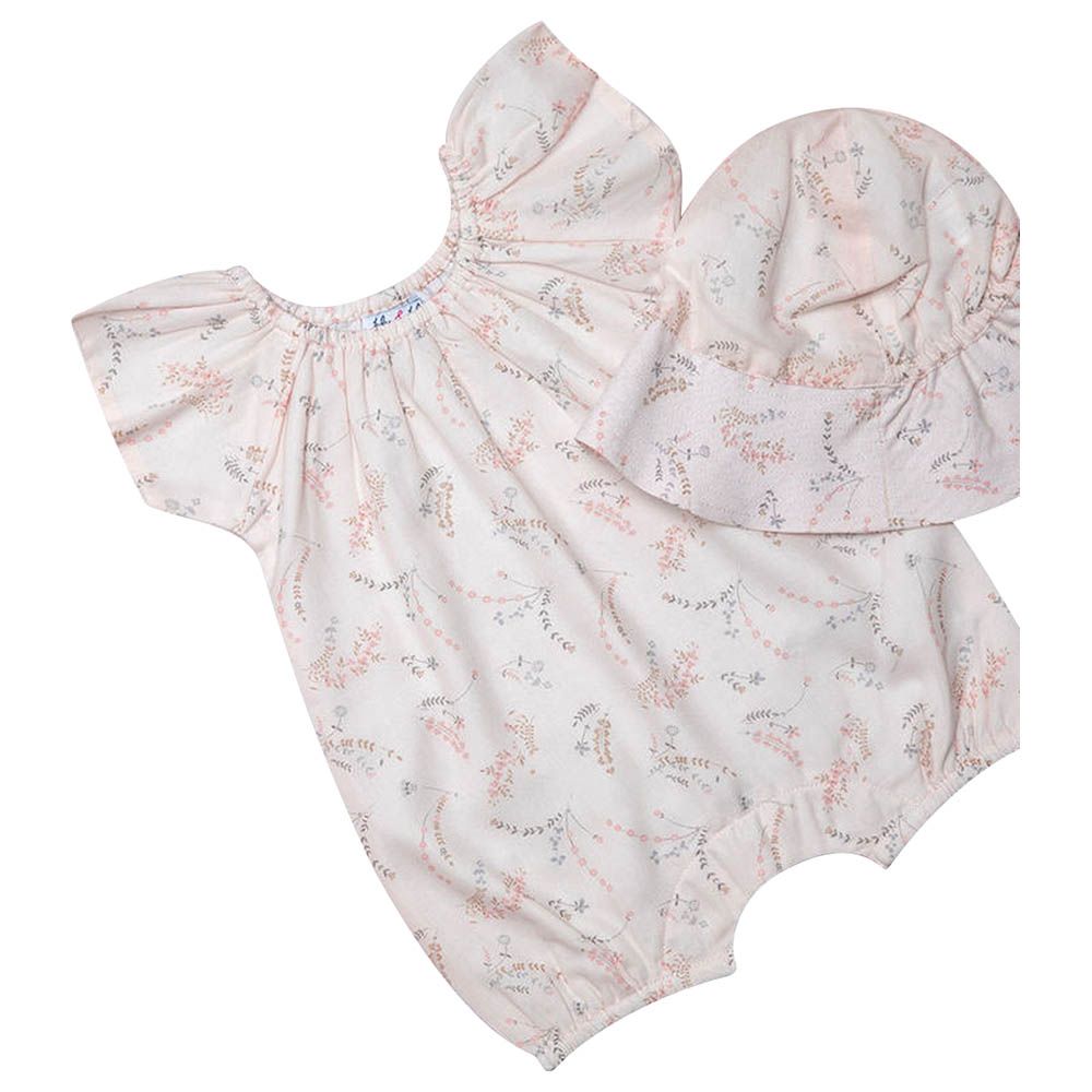 Jules & Juliette - Manon Baby Romper - Light Pink Flowery