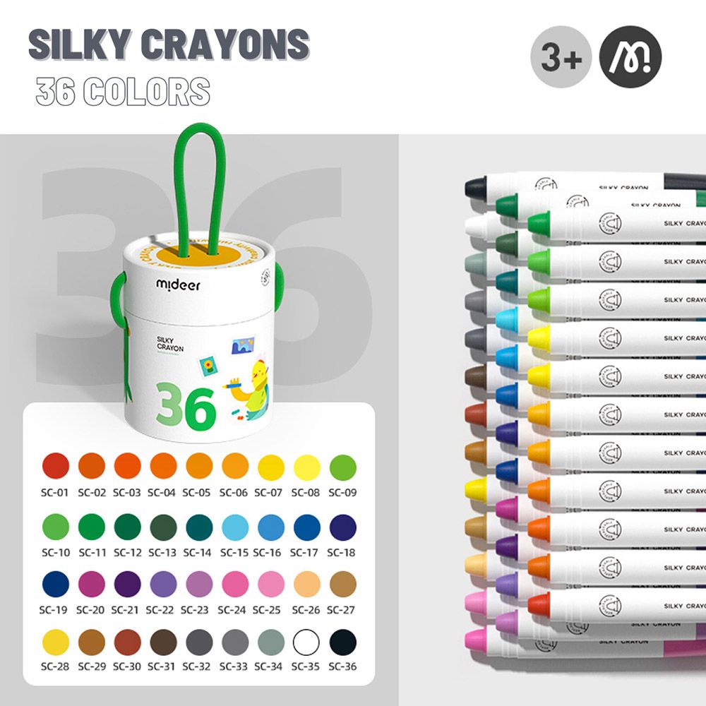 Mideer - Rotary Washable Crayons - 36pcs