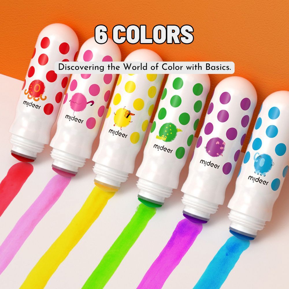 Mideer - Magic Dot Markers - 6pcs