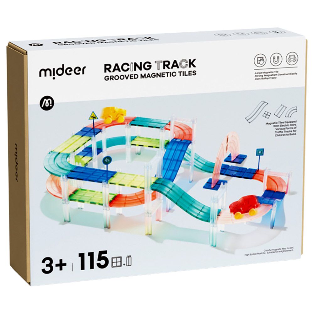 Mideer - Grooved Magnetic Tiles - Racing Track