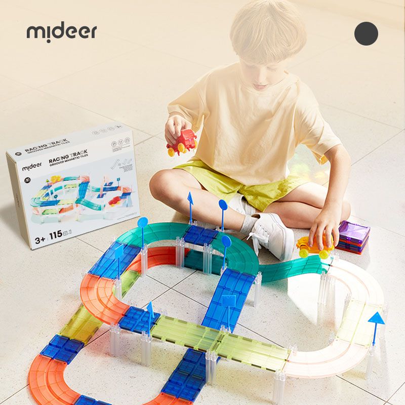 Mideer - Grooved Magnetic Tiles - Racing Track