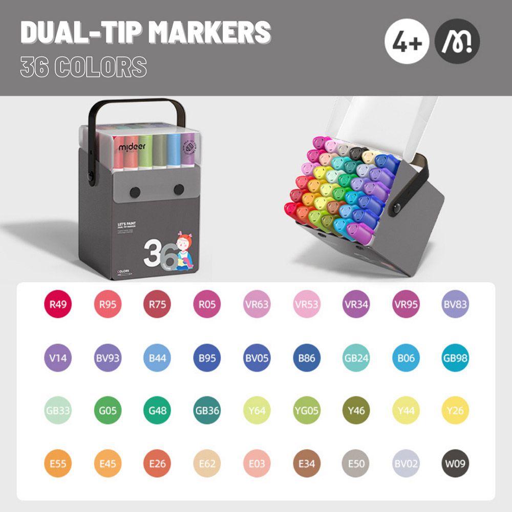 Mideer - Dual Tip Markers - 36pcs