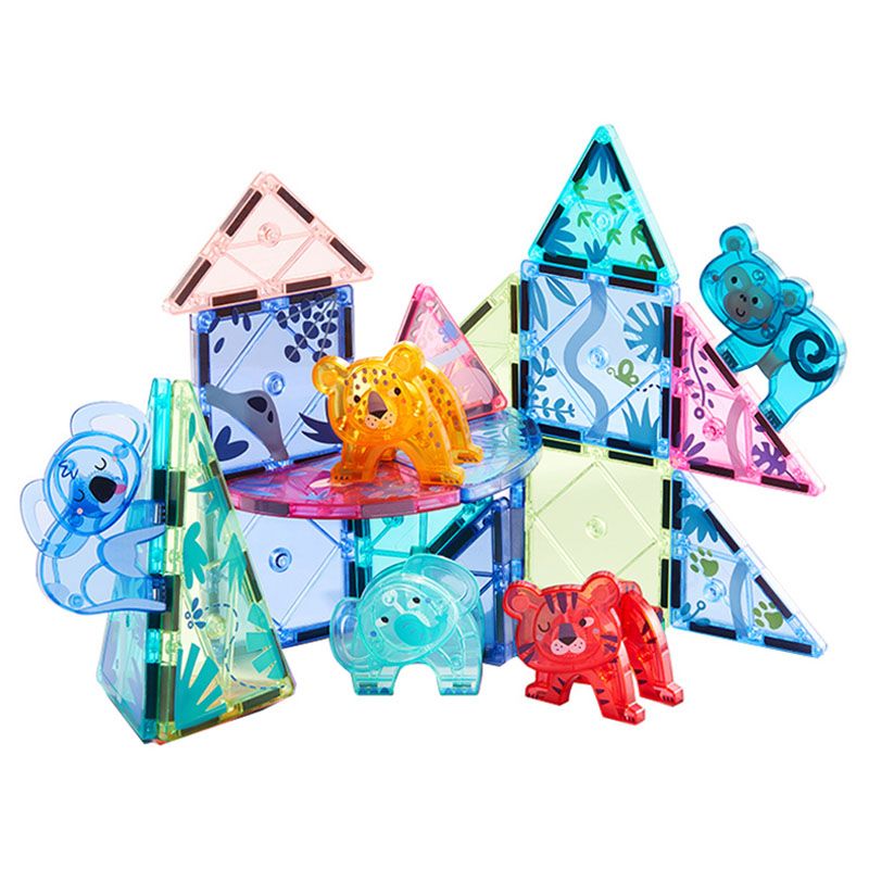 Mideer - Colorful Magnetic Tiles - 40pcs - Animal Kingdom