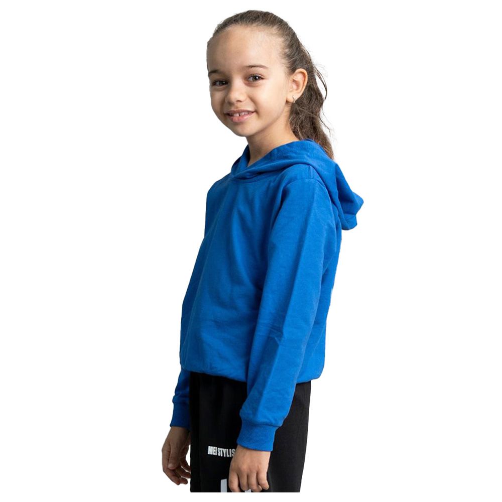 Mei Stylish - Kids Long Sleeve Hooded Sweatshirt - Blue