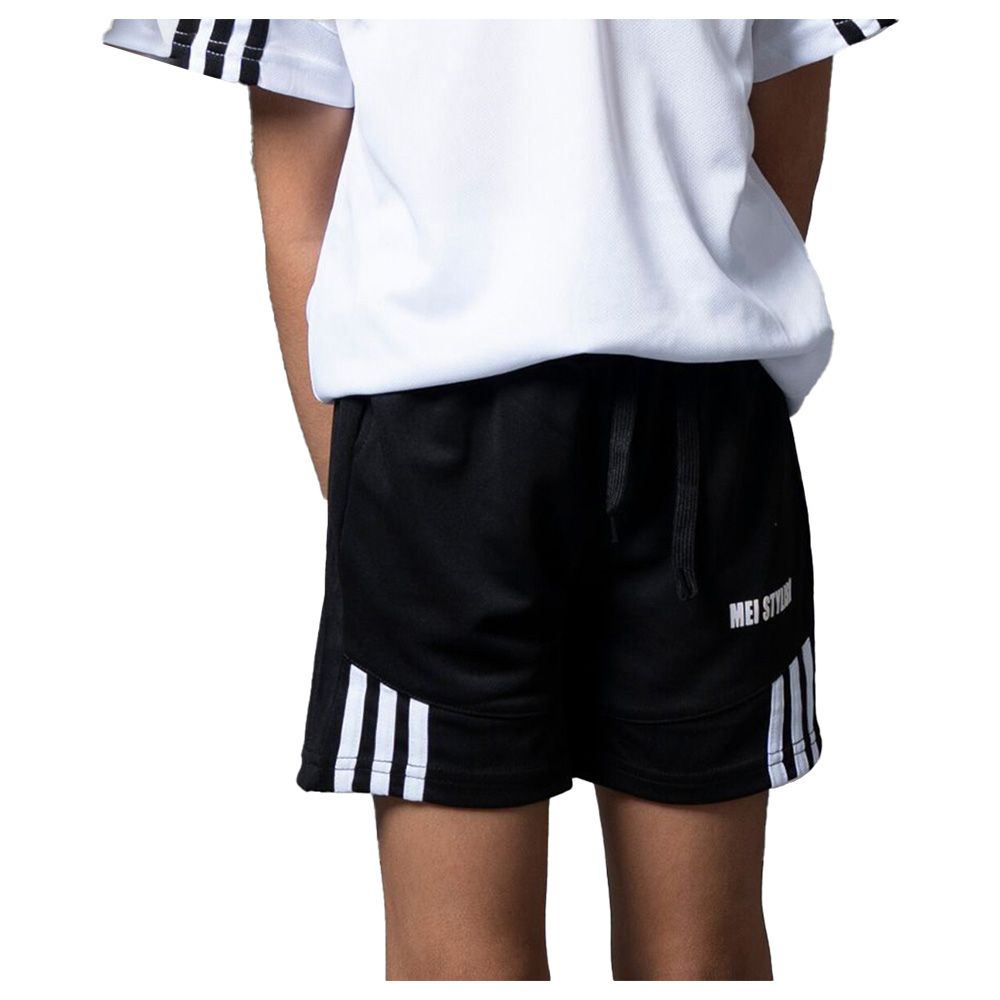 Mei Stylish - 2pc-Set - Active Wear T-Shirt And Shorts - White